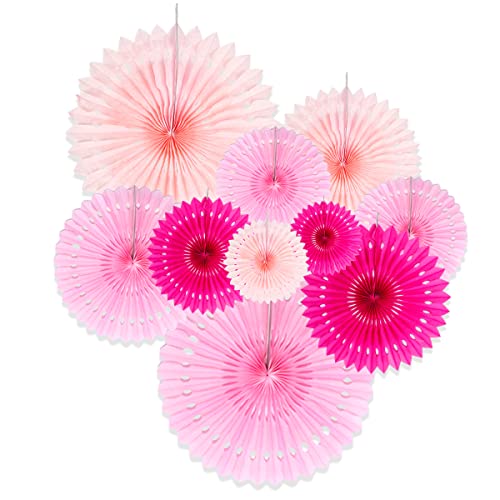 Himeland Hanging Paper Fan Set, Tissue Pom Poms Flower Fan, Honeycomb Balls for Birthday Baby Shower Wedding Festival Decorations 3 von Himeland