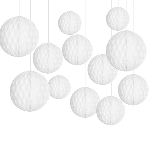Himeland 12 Stü. Papier Wabenball Dekoration, Seidenpapier Wabenbälle Set, Honeycomb Balls Deko für Geburtstag/Party/Baby Dusche/Hochzeit Weiß Himeland 12 Stü. Papier Wabenball Dekoration, Seidenpapier Wabenbälle Set, Honeycomb Balls Deko für Geburtstag/Party/Baby Dusche/Hochzeit Weiß von Himeland