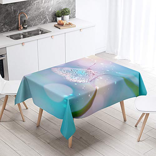 Himlaya Tischdecke Abwaschbar Wasserdicht, 3D Schmetterling Drucken Tischtuch Rechteckig Wachstuchtischdecke, Tischdecken Pflegeleicht Fleckschutz Outdoor Küche Garten Deko (Verträumt,100x140) von Himlaya