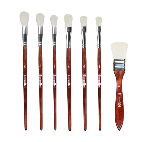 Himmfel Acrylfarben Pinsel Set,7 Premium Ziegen Haar Pinseles für Acryl, Aquarell, Gouache, Ölmalerei,Vielseitig Blattgold Pinsel Set für Bastel, Dry Brush, Keramik Farbe,Blattgold Himmfel Acrylfarben Pinsel Set,7 Premium Ziegen Haar Pinseles für Acryl, Aquarell, Gouache, Ölmalerei,Vielseitig Blattgold Pinsel Set für Bastel, Dry Brush, Keramik Farbe,Blattgold von Himmlfel