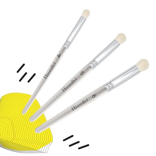 Himmlfel Dry Brush Set,3 Stück Trockenpinsel für Warhammer Modellbau Citadel,Miniatur Pinsel für Acryl ，Aquarell ， Gouache ，Hobby Pinsel für Künstler und Anfänger（weiß） von Himmlfel