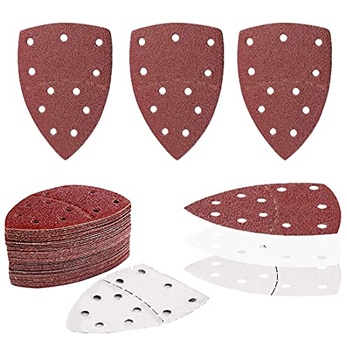 Himtop 40 Stück Schleifpads mit 11 Löchern, Aluminiumoxid-Schleifmittel, Haken und Schlaufe, für Multischleifer, Holz, Metall, Kunststoff, Körnungen 40/60/80/120/180 Himtop 40 Stück Schleifpads mit 11 Löchern, Aluminiumoxid-Schleifmittel, Haken und Schlaufe, für Multischleifer, Holz, Metall, Kunststoff, Körnungen 40/60/80/120/180 von Himtop