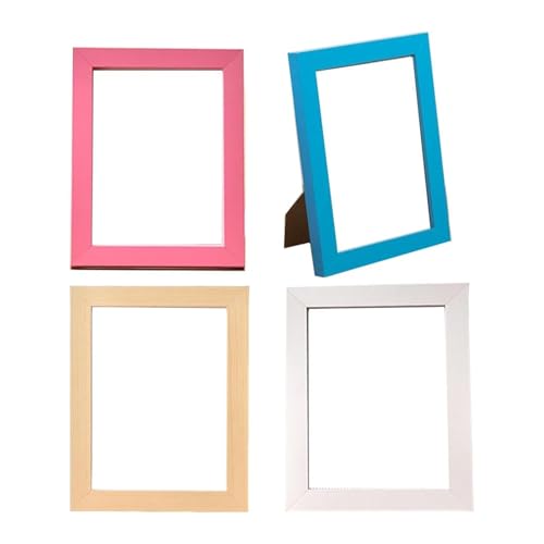 Hinapan 4er Set Bilderrahmen, Tisch- und Wandrahmen aus Holz, Für Fotos, Poster und Collagen (Horizontal/Vertikal), Tischaufsteller oder Wanddekoration (13x18 cm) von Hinapan