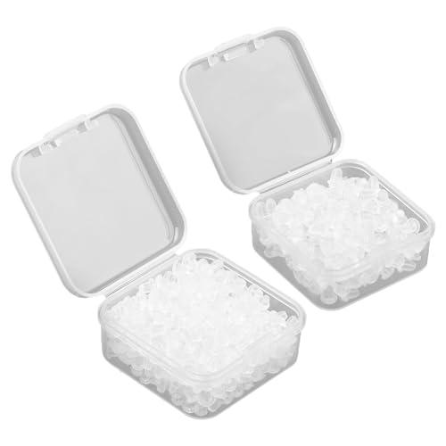 Hinapan 700 Stück Silikon Ohrring-Verschlüsse, Universelle Ohrstecker-Stopper (4mm+6mm), Transparent Ohrring Sicherheit, Für Fischhaken, Creolen und Ohrstecker, Inkl. Aufbewahrungsboxen von Hinapan