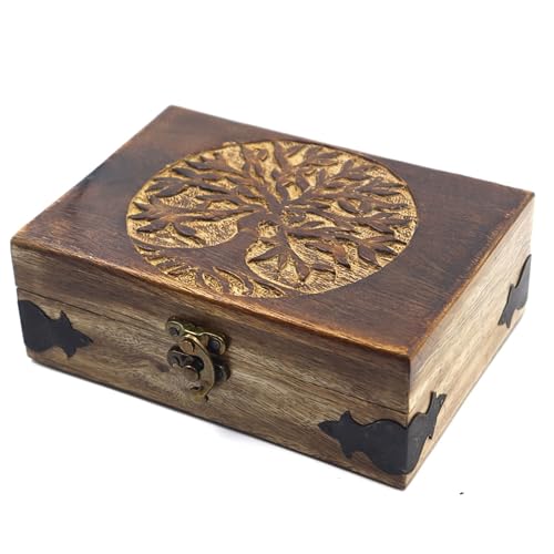 Antike handgefertigte Holz-Urne Baum des Lebens Gravur handgeschnitzte Schmuckschatulle für Frauen Männer Juwel | Wohnkultur-Akzente | dekorative Boxen | Aufbewahrung & Organizer (17,8 x 12,7 x 6,3 Antike handgefertigte Holz-Urne Baum des Lebens Gravur handgeschnitzte Schmuckschatulle für Frauen Männer Juwel | Wohnkultur-Akzente | dekorative Boxen | Aufbewahrung & Organizer (17,8 x 12,7 x 6,3 von Hind Handicrafts