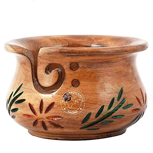 Hind Handicrafts Handgefertigte Garn-Aufbewahrungsschale aus Holz, mit Blumenmuster, solide dunkle Handarbeit, Halter für Strick-, Häkelnadelzubehör, inklusive Tasche (Design-1, 15,2 x 15,2 x 10,2 cm) Hind Handicrafts Handgefertigte Garn-Aufbewahrungsschale aus Holz, mit Blumenmuster, solide dunkle Handarbeit, Halter für Strick-, Häkelnadelzubehör, inklusive Tasche (Design-1, 15,2 x 15,2 x 10,2 cm) von Hind Handicrafts