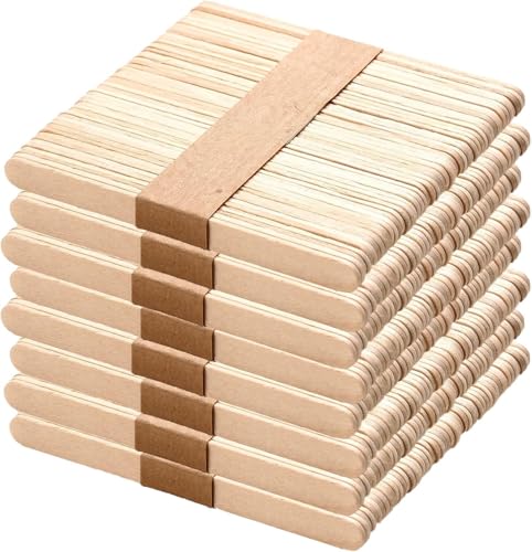 400 Stück Holzstäbchen – 2 Größen (200 x 114 x 10 x 2 mm & 200 x 64 x 10 x 2 mm) – Natürliche Birkeneis – Holzstäbchen für Bastelarbeiten, DIY und Desserts von HingtTraum