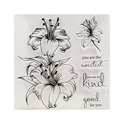 Hinleise Blumen-Stempel, transparent, Siegelaufkleber, Schablone, Prägeschablone für Scrapbook, DIY-Werkzeuge, Kartendekoration (#A) von Hinleise