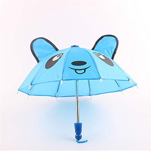 Hinleise Puppen-Regenschirm Mini Regenausrüstung, niedlicher Cartoon-Regenschirm für 45,7 cm große American Girl-Puppen-Kleidung, Kostüm-Zubehör – Froschbär-Tiger (D) von Hinleise