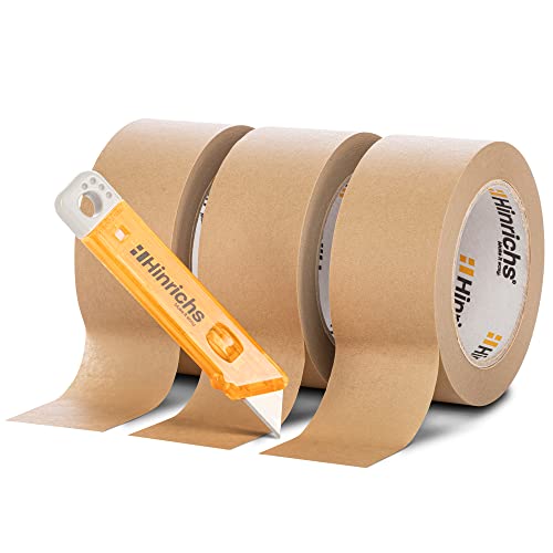 Hinrichs 3x Papierklebeband 50mm breit - 3 Rollen mit 50m Klebeband Papier - Inklusive Cuttermesser - Paketklebeband Papier für Umzug, Renovierung und Kreativarbeit Hinrichs 3x Papierklebeband 50mm breit - 3 Rollen mit 50m Klebeband Papier - Inklusive Cuttermesser - Paketklebeband Papier für Umzug, Renovierung und Kreativarbeit von Hinrichs