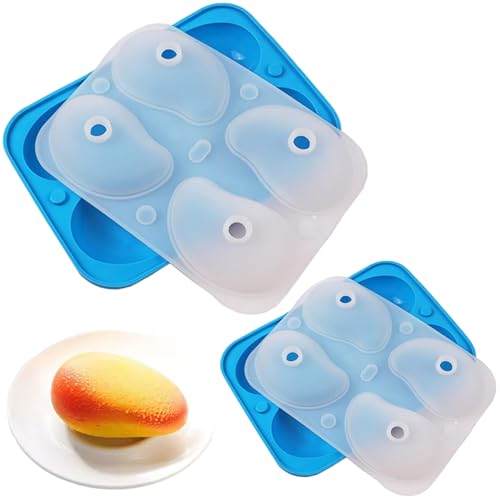 2 Stück Obstformen leicht zu reinigen und zu entfernen 3D-Mangoform aus Silikon mit Trichtern und 4 Mulden hitzebeständig flexibel für Kuchen Gelee Süßigkeiten Schokolade Seife Basteln 2 Stück Obstformen leicht zu reinigen und zu entfernen 3D-Mangoform aus Silikon mit Trichtern und 4 Mulden hitzebeständig flexibel für Kuchen Gelee Süßigkeiten Schokolade Seife Basteln von Hintyne