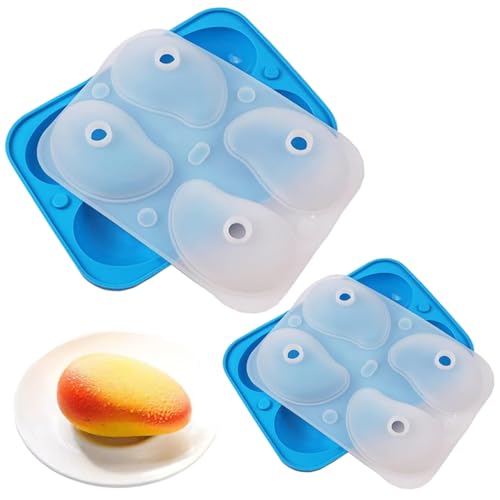 2 Stück Obstformen leicht zu reinigen und zu entfernen 3D-Mangoform aus Silikon mit Trichtern und 4 Mulden hitzebeständig flexibel für Schokolade Seife Obstformen zum Basteln 2 Stück Obstformen leicht zu reinigen und zu entfernen 3D-Mangoform aus Silikon mit Trichtern und 4 Mulden hitzebeständig flexibel für Schokolade Seife Obstformen zum Basteln von Hintyne