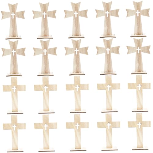 20Pcs Holz Kreuze für Handwerk 4x3x0, 1 Zoll Kreative Holz Kreuz Mittelstücke von Hintyne