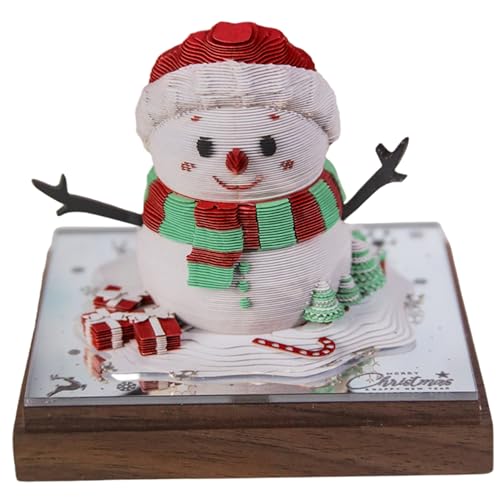 3D-Kalender 2026 Schneemann 3D-Notizblock mit transparenter Acrylabdeckung und verspiegelter Unterseite kreatives Schneemann-Weihnachtsdekor für die Schreibtischdekoration von Hintyne