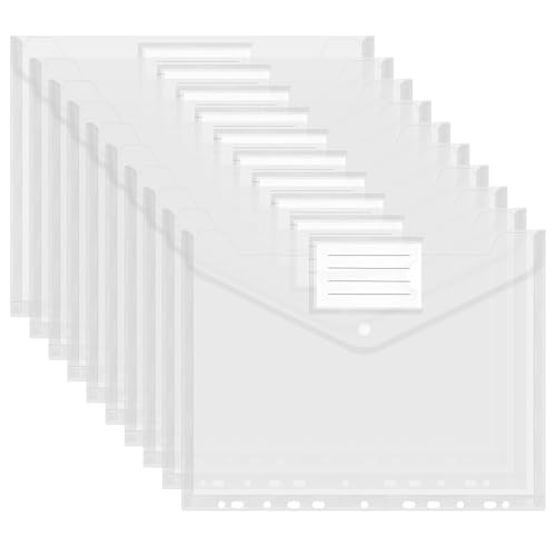 10 Stück Dokumententasche A4, 31x24cm Umschlagmappen zum Abheften Dokumentenmappe Sichttaschen mit Klettverschluss und Etikettentasche, Sammelmappen Wasserdicht für Dokument Organisieren (11 Löcher) 10 Stück Dokumententasche A4, 31x24cm Umschlagmappen zum Abheften Dokumentenmappe Sichttaschen mit Klettverschluss und Etikettentasche, Sammelmappen Wasserdicht für Dokument Organisieren (11 Löcher) von Hioip