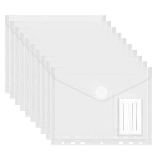 10 Stück Dokumententasche A5, 23x18cm Umschlagmappen zum Abheften Dokumentenmappe Sichttaschen mit Klettverschluss und Etikettentasche, Sammelmappen Wasserdicht für Dokument Organisieren (7 Löcher) 10 Stück Dokumententasche A5, 23x18cm Umschlagmappen zum Abheften Dokumentenmappe Sichttaschen mit Klettverschluss und Etikettentasche, Sammelmappen Wasserdicht für Dokument Organisieren (7 Löcher) von Hioip