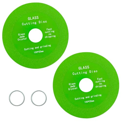 2 Stück Glastrennscheiben, 10 x 10 cm, Trennscheibe für Glas, Fliesenscheibe, Innendurchmesser 20 mm für Flaschen, Diamanttrennscheibe für Flaschen, Porzellan oder Jade 2 Stück Glastrennscheiben, 10 x 10 cm, Trennscheibe für Glas, Fliesenscheibe, Innendurchmesser 20 mm für Flaschen, Diamanttrennscheibe für Flaschen, Porzellan oder Jade von Hioip