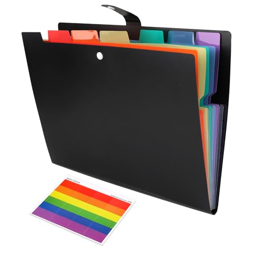 Fächermappe A4 mit 7 Fächern, Dokumentenmappe Aktenordner Bunte mit Etiketten und Deckel als Zeugnismappe Sammelmappe Dokumententasche, Dokumenten Organizer für Büro Schule Zuhause Fächermappe A4 mit 7 Fächern, Dokumentenmappe Aktenordner Bunte mit Etiketten und Deckel als Zeugnismappe Sammelmappe Dokumententasche, Dokumenten Organizer für Büro Schule Zuhause von Hioip