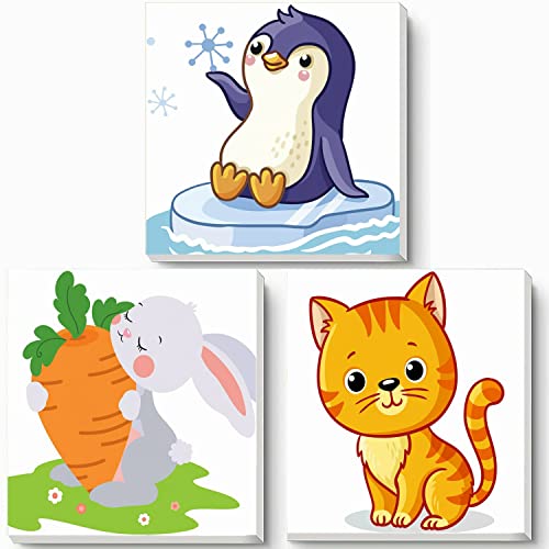 Hiolife Malen-nach-Zahlen-Set für Kinder und Anfänger, Malset für Mädchen und Jungen, DIY-Acryl-Ölgemälde auf Leinwand, 20 x 20 cm, 3er-Pack – mit Rahmen Hiolife Malen-nach-Zahlen-Set für Kinder und Anfänger, Malset für Mädchen und Jungen, DIY-Acryl-Ölgemälde auf Leinwand, 20 x 20 cm, 3er-Pack – mit Rahmen von Hiolife