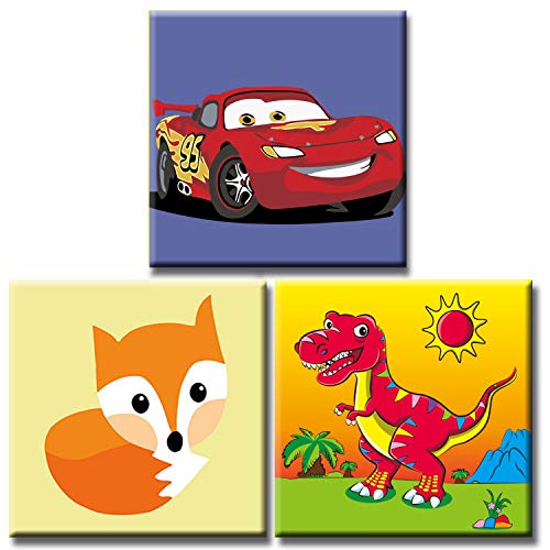 Hiolife Malen-nach-Zahlen-Set für Kinder und Anfänger, Malset für Mädchen und Jungen, DIY-Acryl-Ölgemälde auf Leinwand, 20 x 20 cm, 3er-Pack – mit Rahmen Hiolife Malen-nach-Zahlen-Set für Kinder und Anfänger, Malset für Mädchen und Jungen, DIY-Acryl-Ölgemälde auf Leinwand, 20 x 20 cm, 3er-Pack – mit Rahmen von Hiolife
