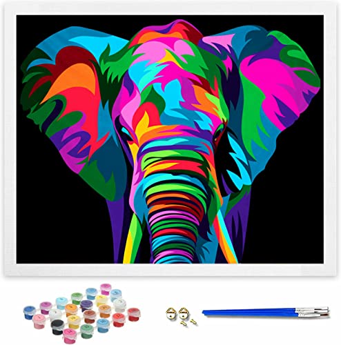 Hiolife Malen nach Zahlen für Erwachsene, Kinder, Anfänger, DIY-Geschenk-Kunst Kits mit Pinseln und Acrylpigment, 50,8 x 40,6 cm, Elefant – ohne Rahmen Hiolife Malen nach Zahlen für Erwachsene, Kinder, Anfänger, DIY-Geschenk-Kunst Kits mit Pinseln und Acrylpigment, 50,8 x 40,6 cm, Elefant – ohne Rahmen von Hiolife