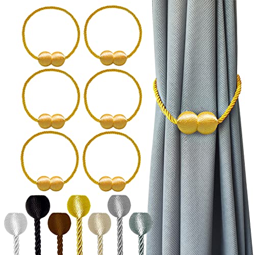 Hion Magnetische Gardinenhalter Goldfarben, 6er-Pack, Raffhalter mit Schnallen, Halter, Haken und Clips für Zuhause, Schlafzimmer, Büro – Dekorativ für dicke oder dünne Vorhänge Hion Magnetische Gardinenhalter Goldfarben, 6er-Pack, Raffhalter mit Schnallen, Halter, Haken und Clips für Zuhause, Schlafzimmer, Büro – Dekorativ für dicke oder dünne Vorhänge von Hion