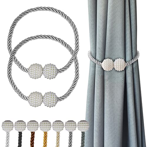Hion Magnetische Gardinenhalter Grau, 2er-Pack, Raffhalter mit Schnallen, Halter, Haken und Clips für Zuhause, Schlafzimmer, Büro – für dekorative Vorhänge Hion Magnetische Gardinenhalter Grau, 2er-Pack, Raffhalter mit Schnallen, Halter, Haken und Clips für Zuhause, Schlafzimmer, Büro – für dekorative Vorhänge von Hion