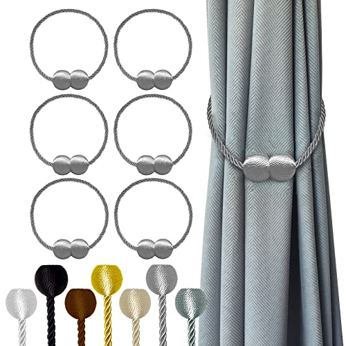 Hion Magnetische Vorhang-Raffhalter, Grau, 6 Stück, Schnallen, Halter, Haken, Clip für Zuhause, Schlafzimmer, Büro, Dekorativer Dicker oder Dünner Vorhang Hion Magnetische Vorhang-Raffhalter, Grau, 6 Stück, Schnallen, Halter, Haken, Clip für Zuhause, Schlafzimmer, Büro, Dekorativer Dicker oder Dünner Vorhang von Hion