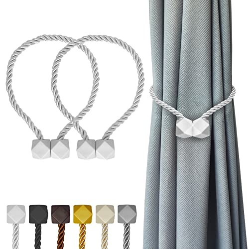 Hion Magnetische Vorhang-Raffhalter, weiß, 2 Stück, Vorhang-Raffhalter, Schnallen, Halterungshaken für Zuhause, Schlafzimmer, Büro, dekorativer Vorhang Hion Magnetische Vorhang-Raffhalter, weiß, 2 Stück, Vorhang-Raffhalter, Schnallen, Halterungshaken für Zuhause, Schlafzimmer, Büro, dekorativer Vorhang von Hion