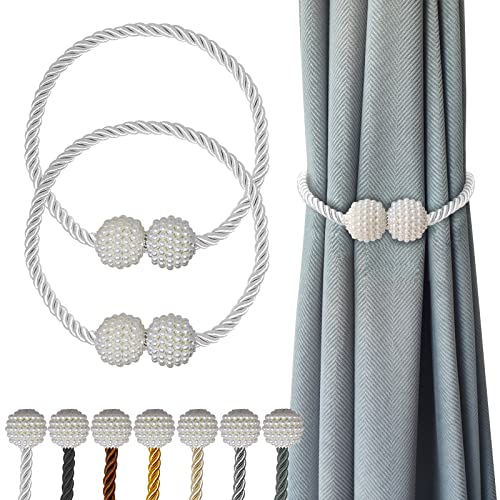 Hion Magnetische Vorhang-Raffhalter, Weiß, 2 Stück, Schnallen, Halterungshaken für Zuhause, Schlafzimmer, Büro, Dekorativer Vorhang Hion Magnetische Vorhang-Raffhalter, Weiß, 2 Stück, Schnallen, Halterungshaken für Zuhause, Schlafzimmer, Büro, Dekorativer Vorhang von Hion
