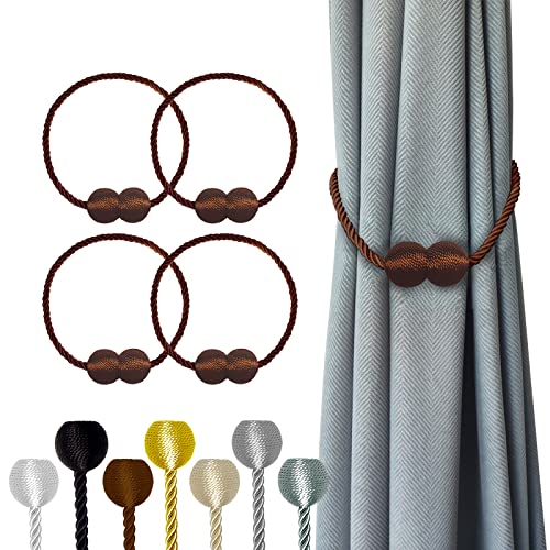 Hion Magnetische Vorhang Raffhalter Dunkelbraun 4 Stück, Vorhang Raffhalter Schnallen Holdbacks Halter Haken Clip für Zuhause Schlafzimmer Büro Dekorativer Vorhang Hion Magnetische Vorhang Raffhalter Dunkelbraun 4 Stück, Vorhang Raffhalter Schnallen Holdbacks Halter Haken Clip für Zuhause Schlafzimmer Büro Dekorativer Vorhang von Hion