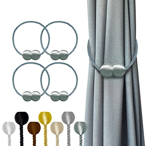 Hion Magnetische Vorhang Raffhalter Grau Blau 4 Stück, Vorhang Raffhalter Schnallen Holdbacks Halter Haken Clip für Zuhause Schlafzimmer Büro Dekorativer Vorhang Hion Magnetische Vorhang Raffhalter Grau Blau 4 Stück, Vorhang Raffhalter Schnallen Holdbacks Halter Haken Clip für Zuhause Schlafzimmer Büro Dekorativer Vorhang von Hion