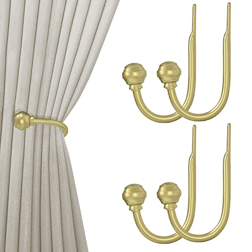 Hion Vorhanghalter, goldfarben, 4 Stück, Vorhang-Raffhalter, Wandmontage, Vorhanghaken, Halter für Vorhänge Hion Vorhanghalter, goldfarben, 4 Stück, Vorhang-Raffhalter, Wandmontage, Vorhanghaken, Halter für Vorhänge von Hion