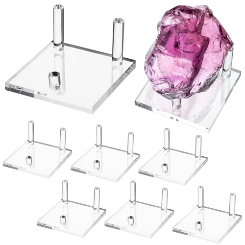 Hipiwe 8 Stück transparenter Acryl-Präsentationsständer mit quadratischer Basis, drei Klammern, Kristall-Staffelei, Präsentationsständer für Steine, Fossilien, Cora-Mineralien, 8,4 x 8,4 cm Hipiwe 8 Stück transparenter Acryl-Präsentationsständer mit quadratischer Basis, drei Klammern, Kristall-Staffelei, Präsentationsständer für Steine, Fossilien, Cora-Mineralien, 8,4 x 8,4 cm von Hipiwe