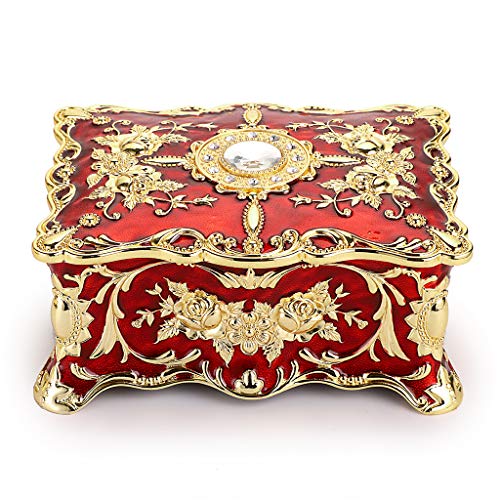 Hipiwe Schmuckschatulle im Retrostil, rechteckig, emailliert, mit 2 Ebenen, Schatztruhe, Schmuck, dekorative Box, Andenken, Geschenkbox für Frauen und Mädchen, 17,8 x 12,7 x 7,6 cm Hipiwe Schmuckschatulle im Retrostil, rechteckig, emailliert, mit 2 Ebenen, Schatztruhe, Schmuck, dekorative Box, Andenken, Geschenkbox für Frauen und Mädchen, 17,8 x 12,7 x 7,6 cm von Hipiwe