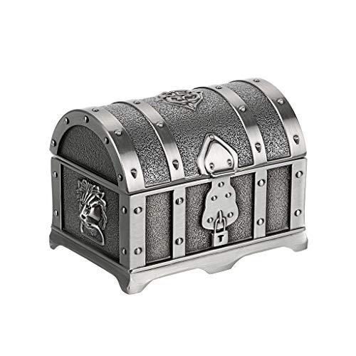 Hipiwe Vintage-Schmuckschatulle aus Metall, Schatztruhe, kleine Ringe, Ohrringe, Halskette, Andenken, Geschenk, Halter für Mädchen, Damen, Frauen (klein) von Hipiwe