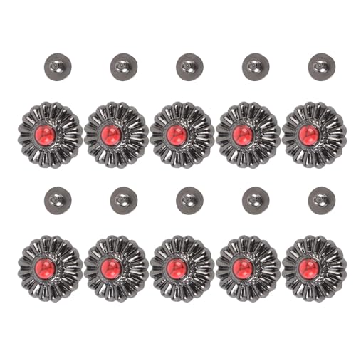 Hiraith 10 Sets Gunmetal -Blumenstoff -Stoffknöpfe mit 4,5 Mm Gekreuzten Schrauben - Dekoratives Knopfverschluss für Handtaschen und Brieftaschen - Einfach Ersetzen und Leichtes Gewicht Hiraith 10 Sets Gunmetal -Blumenstoff -Stoffknöpfe mit 4,5 Mm Gekreuzten Schrauben - Dekoratives Knopfverschluss für Handtaschen und Brieftaschen - Einfach Ersetzen und Leichtes Gewicht von Hiraith
