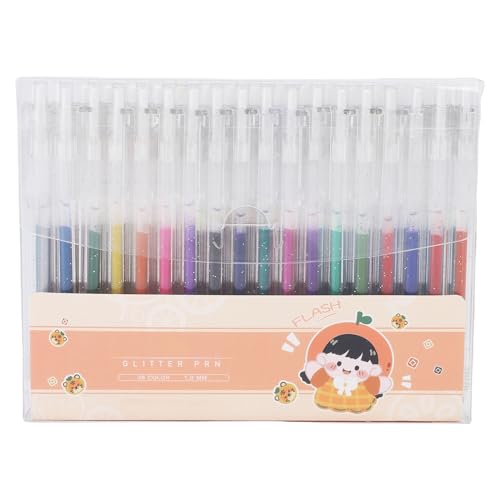 Hiraith 36 Farben Glitzer Gel -Stift -Set - Metallic Shimmer Marker mit 1,0 Mm Tipp Zum Schreiben von Glanz, Zeichnen und Scrapbooking, Glatte, Fließende Tinte von Hiraith