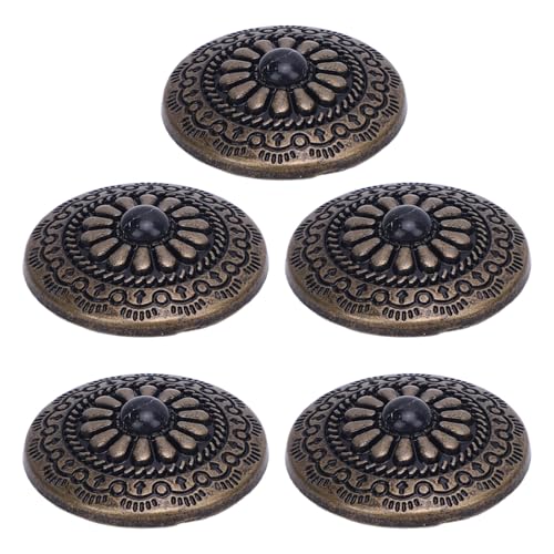 Hiraith 5 -Sets Schraubenrückknopf 30 Mm Runde Form Antike Bronze Schwarze Türkisfarbene Conchos mit 4,5 -Mm -Schrauben für Lederfahrzeuge Hiraith 5 -Sets Schraubenrückknopf 30 Mm Runde Form Antike Bronze Schwarze Türkisfarbene Conchos mit 4,5 -Mm -Schrauben für Lederfahrzeuge von Hiraith