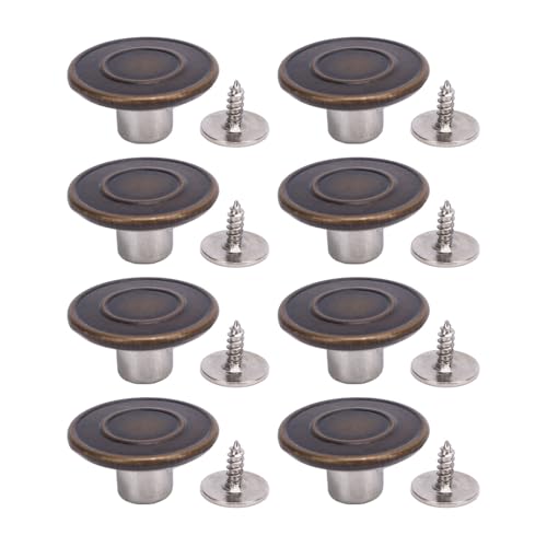 Hiraith 50 Sets 17mm Edelstahlhosenknöpfe, Antike Bronze-Metall-Ersatzknöpfe mit 2x6,5 Mm Schrauben, Nicht Mehr Verstellbare Nieten für Hosen, Hüte, Mäntel, Gürtel und Schuhe Hiraith 50 Sets 17mm Edelstahlhosenknöpfe, Antike Bronze-Metall-Ersatzknöpfe mit 2x6,5 Mm Schrauben, Nicht Mehr Verstellbare Nieten für Hosen, Hüte, Mäntel, Gürtel und Schuhe von Hiraith