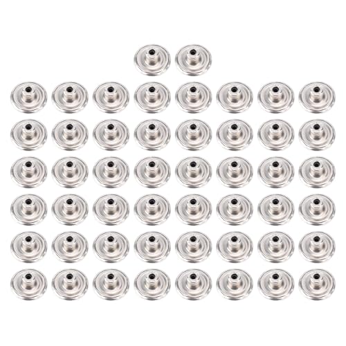 Hiraith 50 Sets 17mm Edelstahlhosenknöpfe, Silberne Dekorative Metallknopf -Set mit Schrauben für Hosen, Gürtel und Handtaschen, Ersatzknöpfe für und Lederhandwerk Hiraith 50 Sets 17mm Edelstahlhosenknöpfe, Silberne Dekorative Metallknopf -Set mit Schrauben für Hosen, Gürtel und Handtaschen, Ersatzknöpfe für und Lederhandwerk von Hiraith