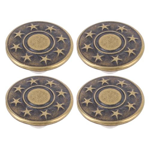 Hiraith 50 Sets Bronze 17mm Kreissternhosen Knöpfe - Edelstahl -Vintage -Nieten mit 2x6,5 Mm PH -Schrauben - Dekorativer Austausch für Hosen, Jacken und Gürtel von Hiraith