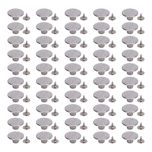 Hiraith 50 Sets Ersatz-Hosenknöpfe aus Edelstahl mit Sternmuster, 17 Mm Silberne Metallnietenknöpfe mit Schraubverschluss für Hemden, Hosen, Hüte, Gürtel und Jacken, Verstellbar ohne Hiraith 50 Sets Ersatz-Hosenknöpfe aus Edelstahl mit Sternmuster, 17 Mm Silberne Metallnietenknöpfe mit Schraubverschluss für Hemden, Hosen, Hüte, Gürtel und Jacken, Verstellbar ohne von Hiraith