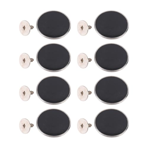 Hiraith 50 Sets Hosenknopfstifte 17mm Edelstahl Schwarzer Knöpfe 2x6.5 Mm Spitz Gekreuzte Eisenschrauben für Kleidungsdekoration von Hiraith