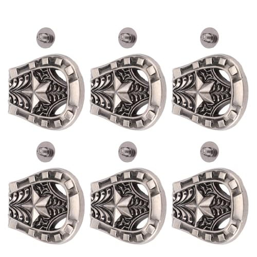 Hiraith 6 Sets 25x27mm Ancient Silver Horseshoe Nieten, Leichtmetall -Lederschrauben -Nietkit mit 4,5 Mm PH -Schrauben, Haltbarer Ledercraft -Accessoires für Gürtel, Taschen und Schuhe Hiraith 6 Sets 25x27mm Ancient Silver Horseshoe Nieten, Leichtmetall -Lederschrauben -Nietkit mit 4,5 Mm PH -Schrauben, Haltbarer Ledercraft -Accessoires für Gürtel, Taschen und Schuhe von Hiraith
