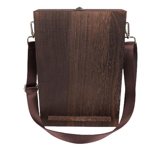 Hiraith Writers Messenger Wood Box Multifunktionales Holz Handgefertigt Postman Bag Tragbare Künstler -Werkzeugtasche Malerei Pinsel Werkzeug Speicher Sketch Box Trailselel von Hiraith