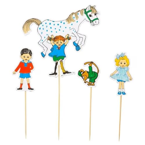 Hisab/Joker Pippi Longstocking 4-tlg. Muffin- und Kuchen-Picker-Set als Deko zum Kindergeburtstag und Party Hisab/Joker Pippi Longstocking 4-tlg. Muffin- und Kuchen-Picker-Set als Deko zum Kindergeburtstag und Party von Hisab/Joker