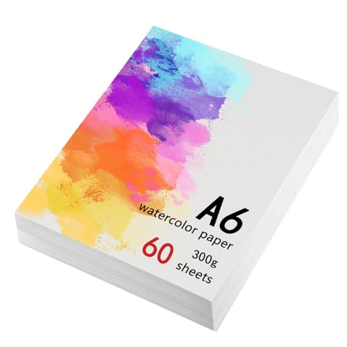 Hisdricus 60 Blätter Aquarellpapier A6 300g/m² - Zeichenblock din A6, Aquarell Papier - Watercolor paper für Aquarell Gouache Acryl Zeichnen Kunstwerke DIY Hisdricus 60 Blätter Aquarellpapier A6 300g/m² - Zeichenblock din A6, Aquarell Papier - Watercolor paper für Aquarell Gouache Acryl Zeichnen Kunstwerke DIY von Hisdricus