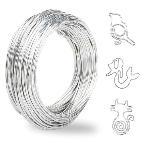 Hisdricus Basteldraht 2mm x 30m - Draht zum Basteln - Schmuckdraht - Aluminiumdraht für Schmuckherstellung, Modellierdraht, DIY-Skulpturen und Bonsai-Bäume - Silber Hisdricus Basteldraht 2mm x 30m - Draht zum Basteln - Schmuckdraht - Aluminiumdraht für Schmuckherstellung, Modellierdraht, DIY-Skulpturen und Bonsai-Bäume - Silber von Hisdricus