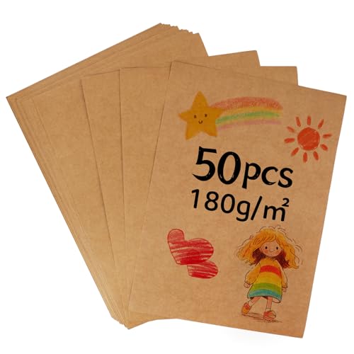 Hisdricus - Kraftpapier A4 - Bastelkarton - Bedruckbar - 50 Blatt, 180 g/m², Braunes Kraftpapier für Basteln, Drucken, Verpackung, Karten, Etiketten und Vintage Geschenke Kartonpapier Hisdricus - Kraftpapier A4 - Bastelkarton - Bedruckbar - 50 Blatt, 180 g/m², Braunes Kraftpapier für Basteln, Drucken, Verpackung, Karten, Etiketten und Vintage Geschenke Kartonpapier von Hisdricus